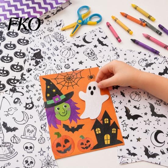 Classic Halloween Craft Paper 12 Sheets Purple Gothic Scrapbook Paper, Double Sided Decorative Dense Pattern for Card Making, Origami, DIY Projects,