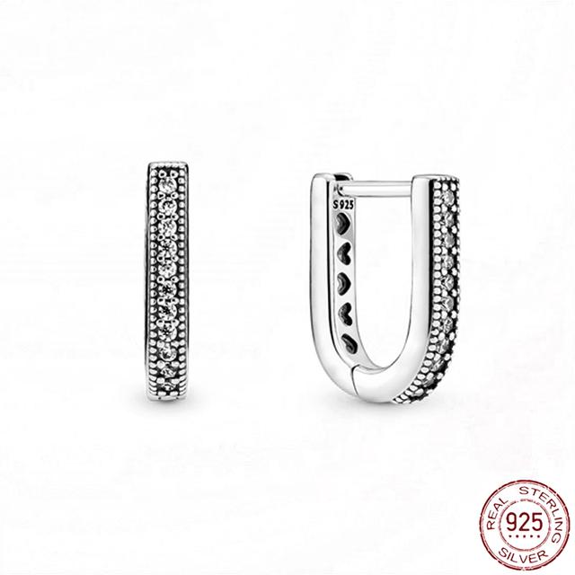 Серьги из стерлингового серебра 925 пробы, настоящее большое сердце, циркон, круглые серьги-кольца для женщин, модные серебряные серьги, ювелирные изделия, подарок