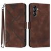 For Samsung Galaxy A15 5G/Galaxy A15 4G Wallet Case Line Imprinted PU Leather Phone Cover with Strap