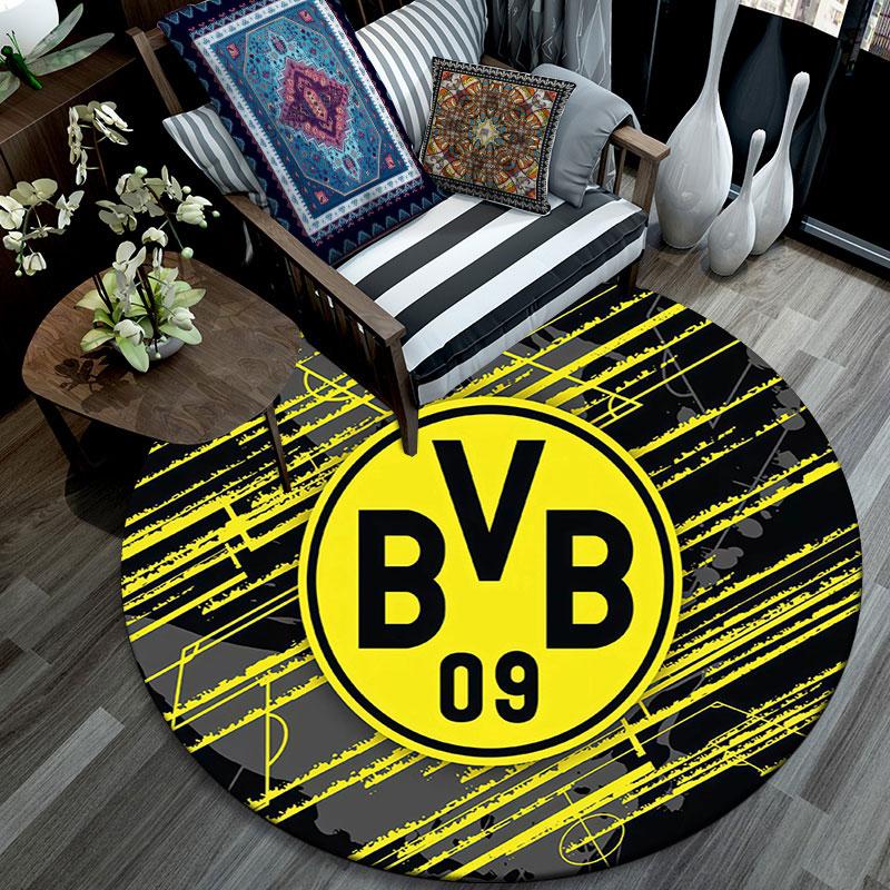 Borussia Dortmund2,Round Area Rug,Carpet Rug for Living Room Bedroom Sofa Playroom Decor,Non-slip Floor Mat
