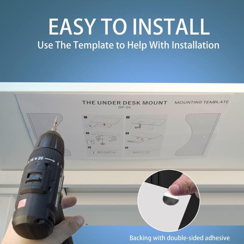 Metal Under Desk Mount Space Saving Gaming Organizers Metal Storage Bracket Simple to Use for  Consoles & Controllers