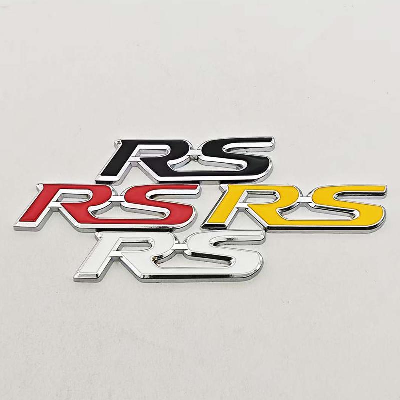 3D Metal Car Styling Logo RS Badge Car Front Grille Emblem Rear Trunk Sticker For Honda Sport RS Auto Accessories
