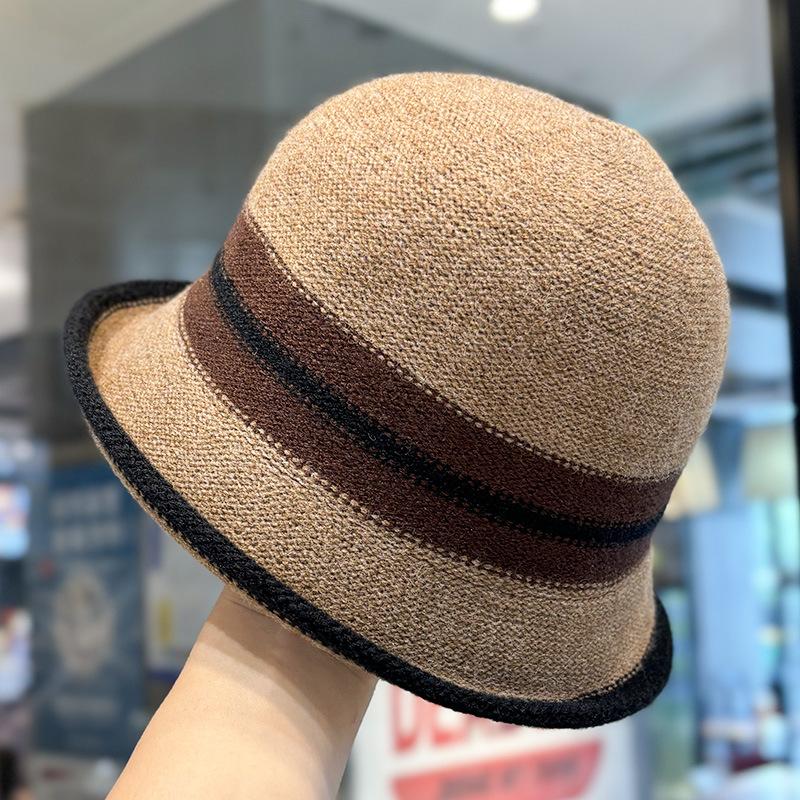 Ретро гофрированная рыбацкая шляпа детская осень и зима британский темперамент котелок показывает маленькое лицо элегантная шерстяная шляпа-котелок тренд