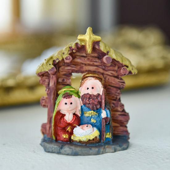 Статуэтка из смолы «Святое семейство», рождественское украшение, настольный декор, фигурка Иисуса Христа для подоконника, камина, подарок для семьи и друзей