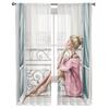Beautiful Woman Sheer Curtains For Living Room Kids Bedroom Tulle Curtains Kitchen Window Treatment Drapes