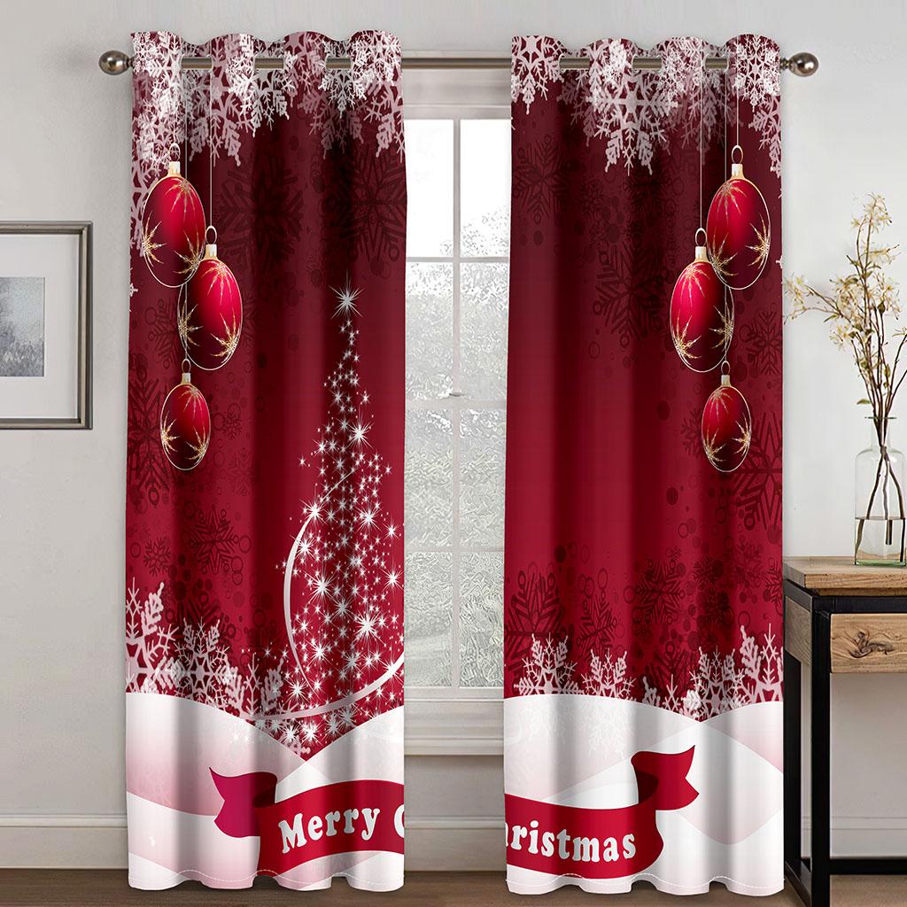 Мультфильм забавные милые с Рождеством и Новым годом детские шторы на окна для гостиной, спальни, ванной комнаты, двери, домашний декор