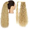 XINRAN Corn Wavy Long Ponytail Synthetic for Women Hairpiece Wrap On Clip Hair Extensions Black Brown Pony Tail Blonde Hair