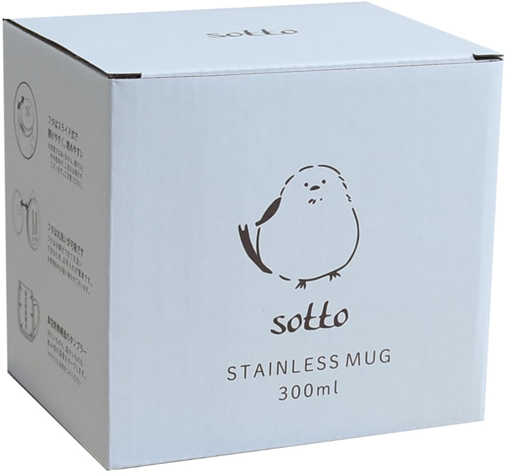 Ippinsha Кружка из нержавеющей стали Sotto с крышкой 300 мл Shimaenaga 10865