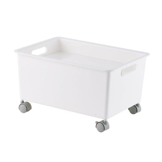 Large Capacity Storage Box with Roller Laundry Basket Wheeled Storage Bin for Clothes Fitness Equipment Snack Toy Office Organizer Box