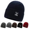 Unisex Winter Knitted Hat Thickened Fleece Warm Anti-slip Windproof Solid Color High Elasticity Ear Protection Outdoor Cycling Skiing Beanie Headwear