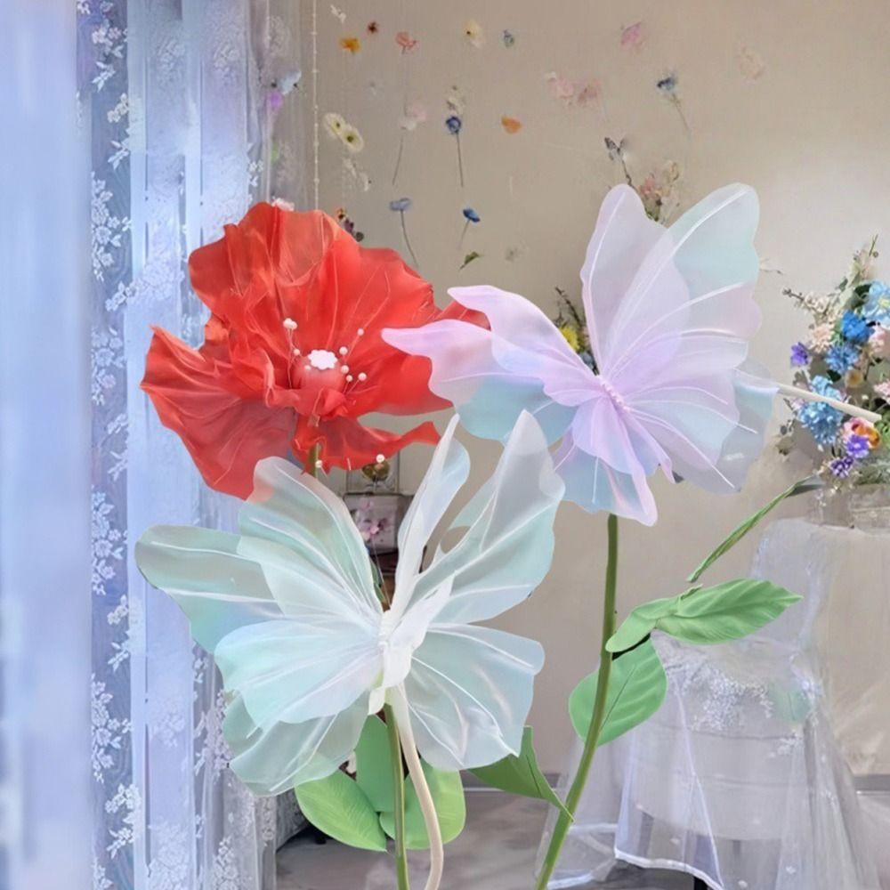 Big Size 3D Butterfly Decoration 50cm Large Artificial Butterfly Valentines Day