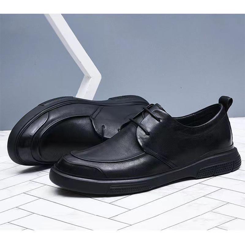 Genuine Leather Shoes Men Business Style Cow Leather Mens Derbys Shoes Flat Brand Male Footwear Black Brown