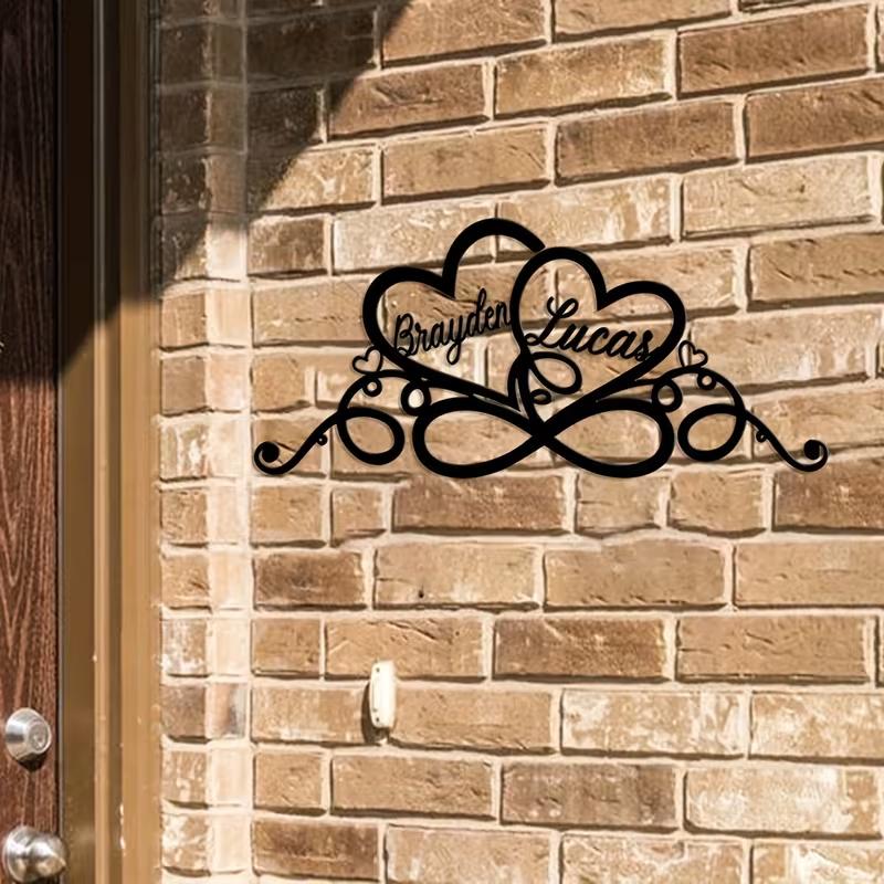 Personalized Wedding Gift for Couple, Metal Heart Sign with Name and Date, Wedding Date Sign,Anniversary Gift,Valentines Day Gif