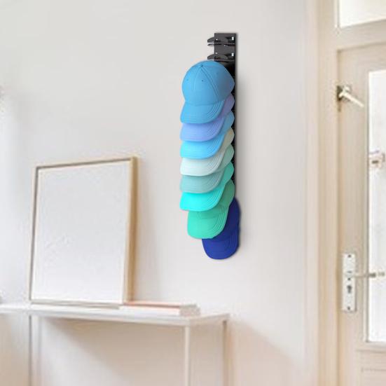 Органайзер для шляп, стойка для хранения бейсболок, самоклеящаяся, простая установка, настенная многослойная вешалка для шляп, стойка для демонстрации