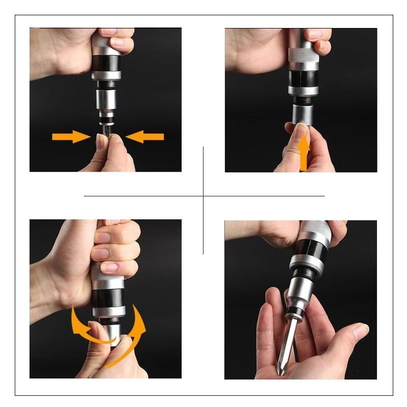 Набор ударных отверток, 13 шт., набор бит с трещоткой, шестигранные биты Torx, ручка, многофункциональные инструменты, сверхмощный ударный винт с головкой под торцевой ключ