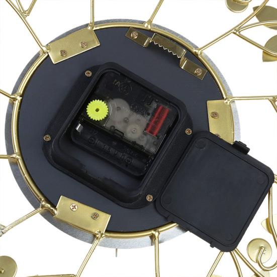 Round Rhinestone Flower Wall Clock Living Room Home Restaurant Hanging Decor