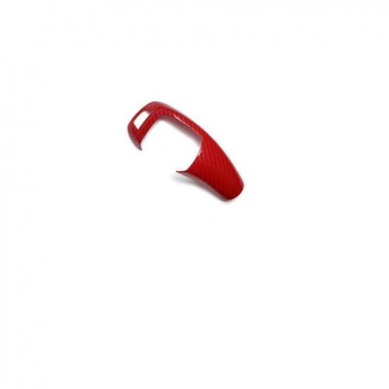 Red 2011-17 Gear Shift Knob Cover For BMW 5 Series Central Console Carbon Fiber