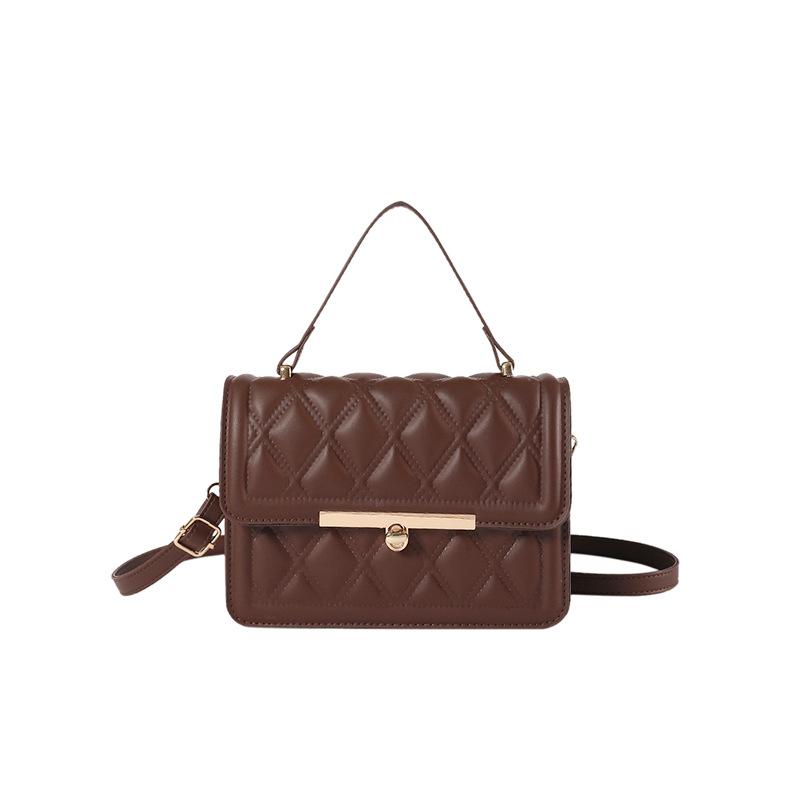 2024 новая сумка с квадратным ромбом, модный темперамент, персонализированная сумка через подмышку, дорожная сумка через плечо с текстурой