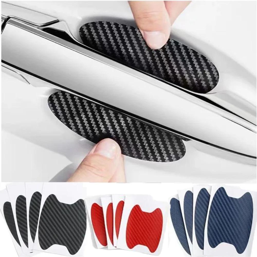 4 шт./компл., молдинги для стайлинга автомобиля, наклейка на дверь автомобиля, наклейка из углеродного волокна, устойчивая к царапинам крышка, защитная пленка для авто...