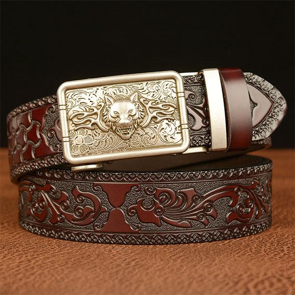 Модный мужской ремень из воловьей кожи, индивидуальный ретро-ремень с автоматической пряжкой из кожи для брюк