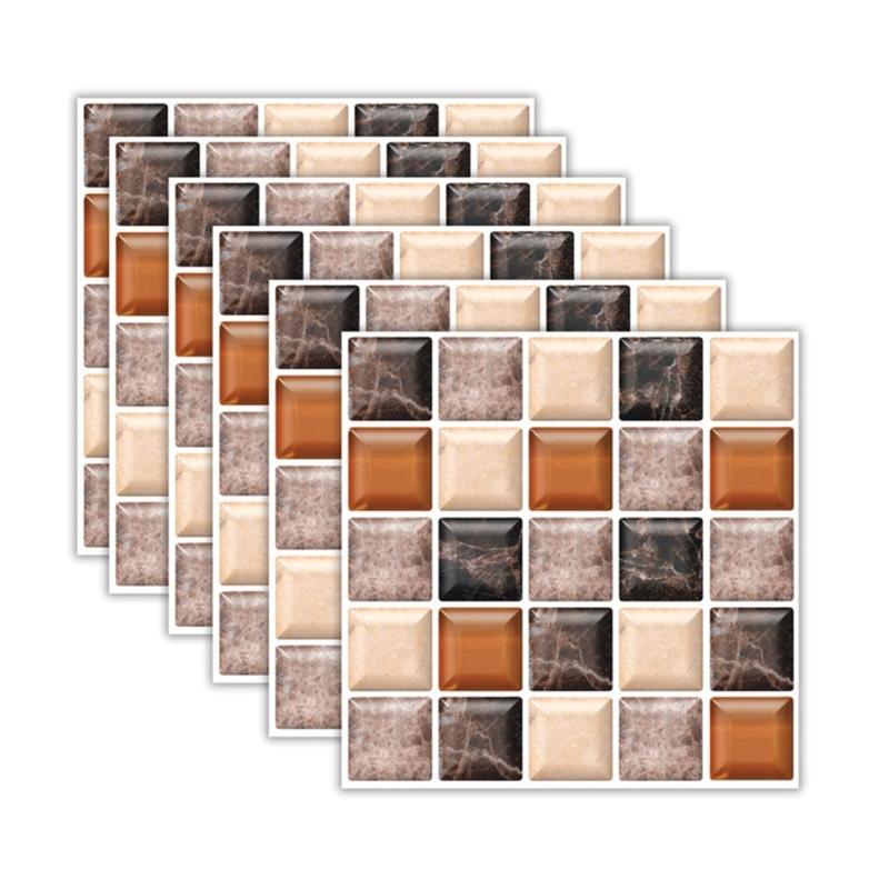 Настенная плитка Нескользящие ПВХ наклейки на пол 6 шт. Быстрая установка Наклейки для безопасности в ванной комнате Для влажных зон Стена над кухонной раковиной