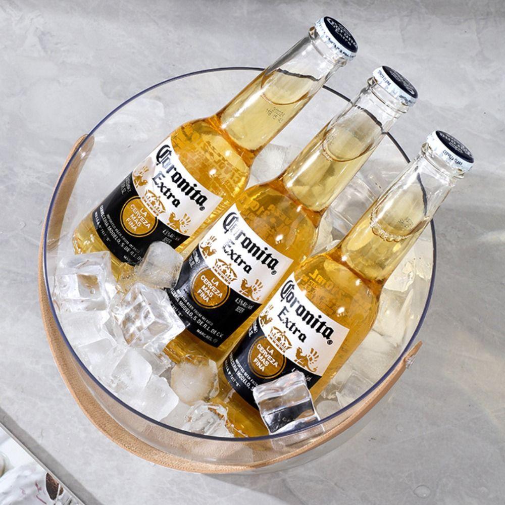 Portable Ice Bucket Clear Drinks Cooling Container Ice Cube Container Fruit Storage Basket  Home