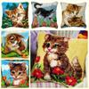 Cute Cat Embroidery Crochet Mat Kit Latch Hook Rug Kits Needlework Carpet Accessories Cross Stitch Latch Hook Cushion Carpet