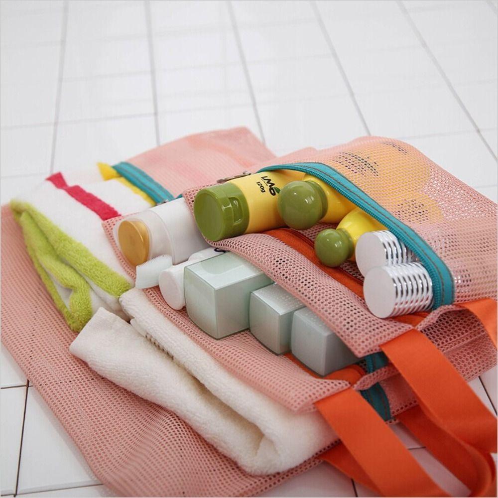 4Pcs Breathable Mesh Zipper Pouch With Handle Underwear Storage Bags Durable Hand Luggage Bag