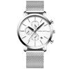 RORIOS Watch Business Waterproof Calendar Multifunctional Stainless Steel Quartz Simple Stylish Fashion Popular Watch Casual Commuting Silver A Men's