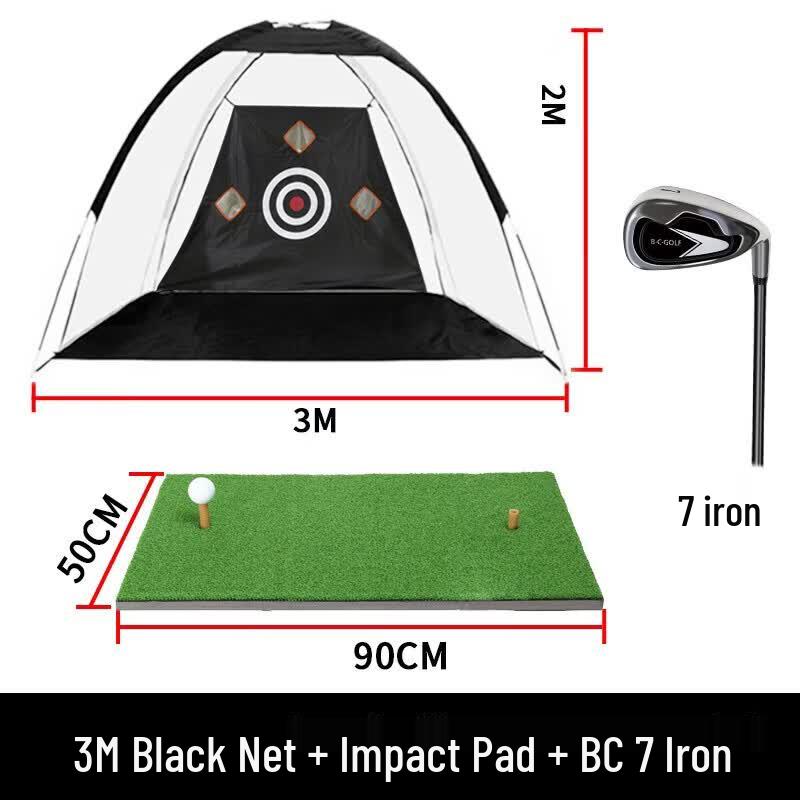 JINGGENG Golf Practice Hitting Cage & Net Set