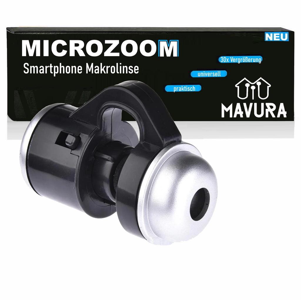 MICROZOOM Mobile Phone Smartphone Microscope Macro Lens LED 30x Magnification Tablet Magnifying Glass