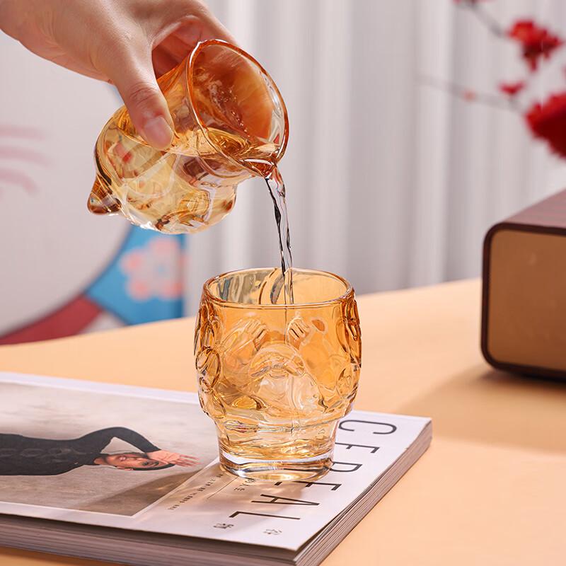 Lucky Gold Cat Glass Cup