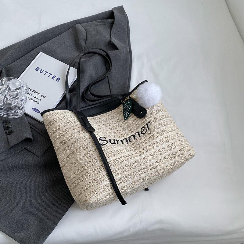 Large-capacity Bag Niche Design Single-shoulder Bag Stylish Woven Tote Bag