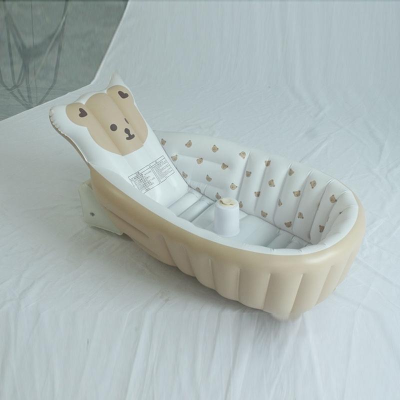 Kids Inflatable Bath Tub For Baby Gentle PVC Bath Accessories With Thick Cushioned Air Wall Baby Swimming Pool