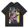 Аниме Jojo's Bizarre Adventure Футболка Графический Принт Стиранные Футболки Мужчины Женщины Мода Короткий Рукав Повседневный Свободный Yk Хлопковые Топы