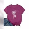 European and American Summer Women's Dandelion Print Round Neck Short-Sleeve Casual T-Shirt