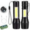 Portable Mini LED Flashlight XPE COB Flashlight with 3 Modes Rechargeable Zoom Flashlight Light Waterproof Camping Light