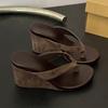 Fashion Wedges Women Slippers High Heels Clip Toe Fashion Shoes Designer Woman's Sandals Summer 2025 Flip Flops New Sandalias De Mujer