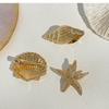 Золотая Морская Звезда Зажим для Волос Золотой Цвет Ракушка Гребешок Формы Зажим для Волос Эластичный Дизайн Утиный Клюв Зажим для Волос Пляжная Вечеринка