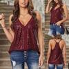 Summer Sequined Camisole Vest, Fashionable And Versatile V-neck Sleeveless Top For Women