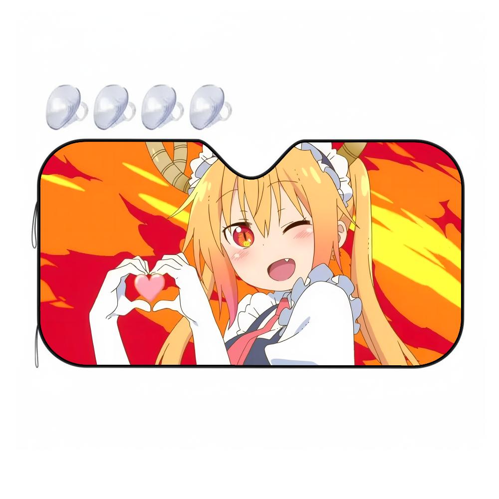 1A-Kobayashi's Dragon Maids Sun Visor Premium Windshield Sunshade, Heat Insulation & UV Protection, Best Car Gift