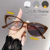 New Retro High-End Cat-Eye Frame Photochromic Myopia Glasses Anti-Blue Light Ultra Light Unisex Eyeglasses Diopter 0 To -4.0