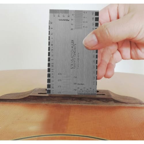 YFFSFDC String Action Ruler for Adjusting String, Fret, Saddle, and Nut Height, Measuring Guitar String Height with Guide