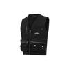 Li Ning Golden Era Solid Color Multi Zipper Design Casual Loose Vest Men Vests Black AMDT003-1