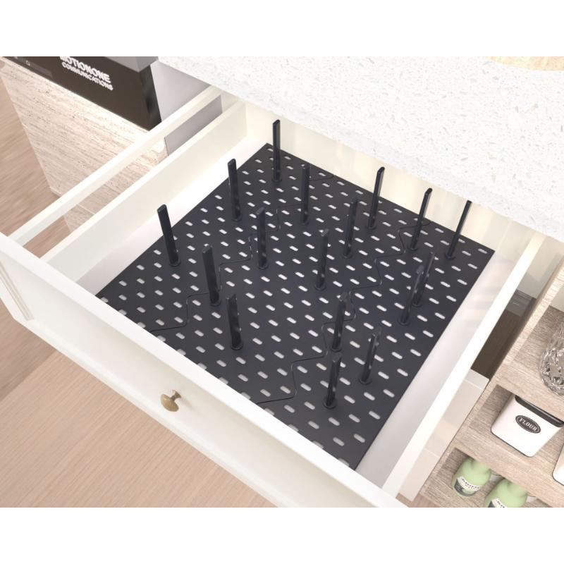 Adjustable Kitchen Cabinet Dish Rack, Drawer Divider Bowl Plate Drying Storage Organizer