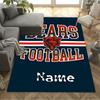 Bears Football Team Spirit Customizable Name Floor Rug Office Rug Design for Outdoor Living Rooms Dining Room Playrooms Antislip Carpet