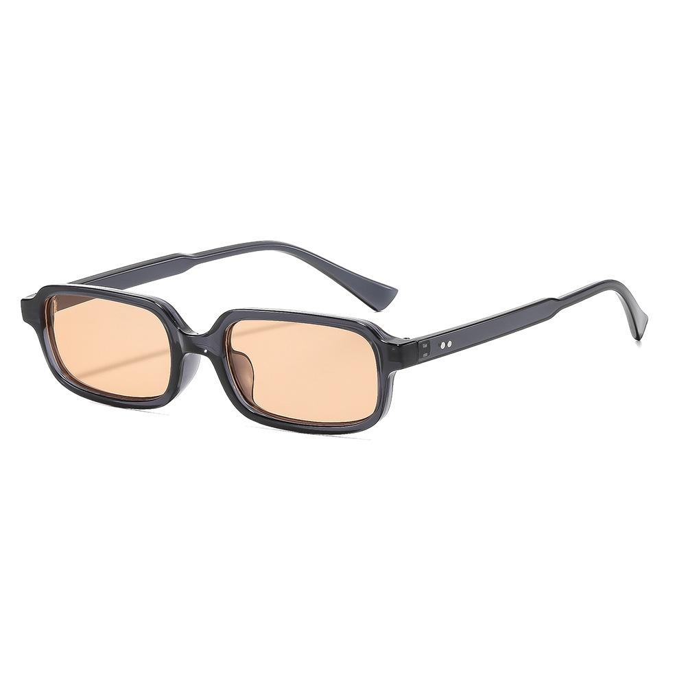 New International Station Hot Sale Small Box PC Glasses Metal Hinge Teeth Rivets Thin Leg Men's and Women's Sunglasses