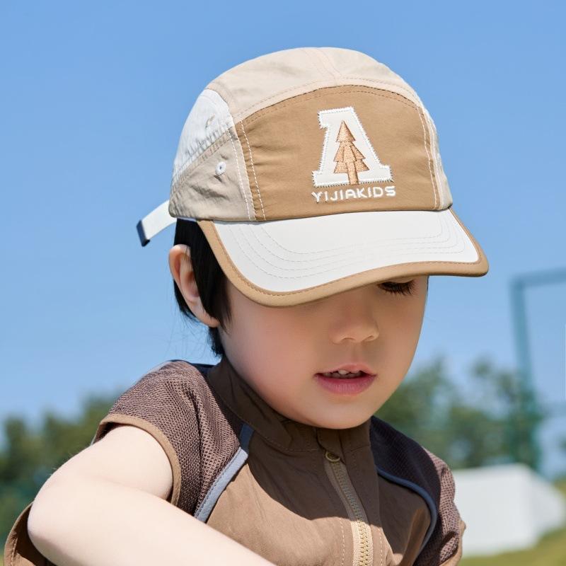 Бейсболка из пяти частей в стиле ретро для мальчиков и девочек с буквенным принтом, детская быстросохнущая кепка для защиты от солнца, кепка для прогулок на свежем воздухе