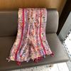 Pink And Purple Small Floral Scarf Women'S Try Versatile Scarf Windproof And Cold Outside With Spring And Autumn Shawl Versatile Scarf