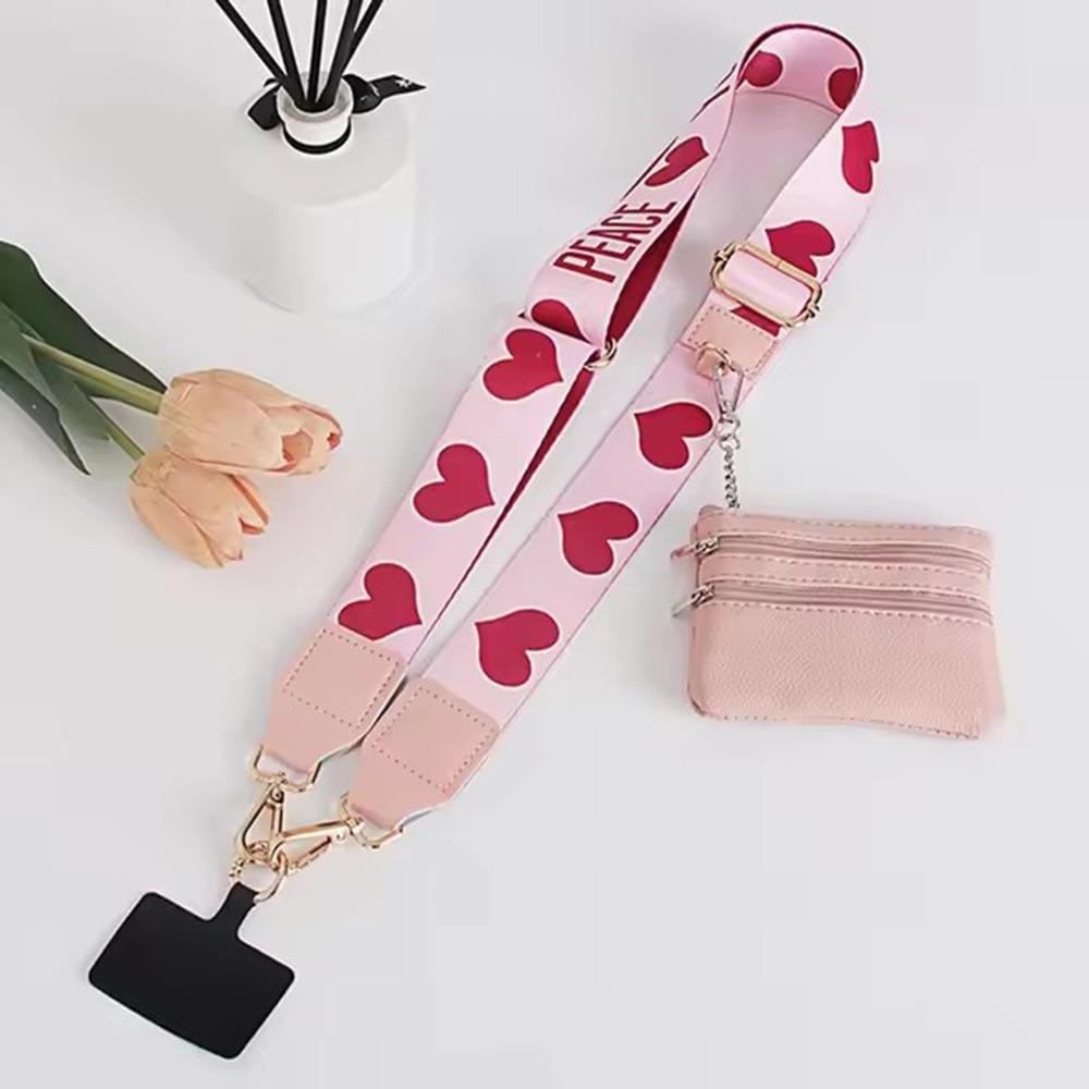 Detachable Phone Strap Crossbody Bag Cord Strap Adjustable Phone Lanyard with Zippered Pouch Portable Clip and Go Strap